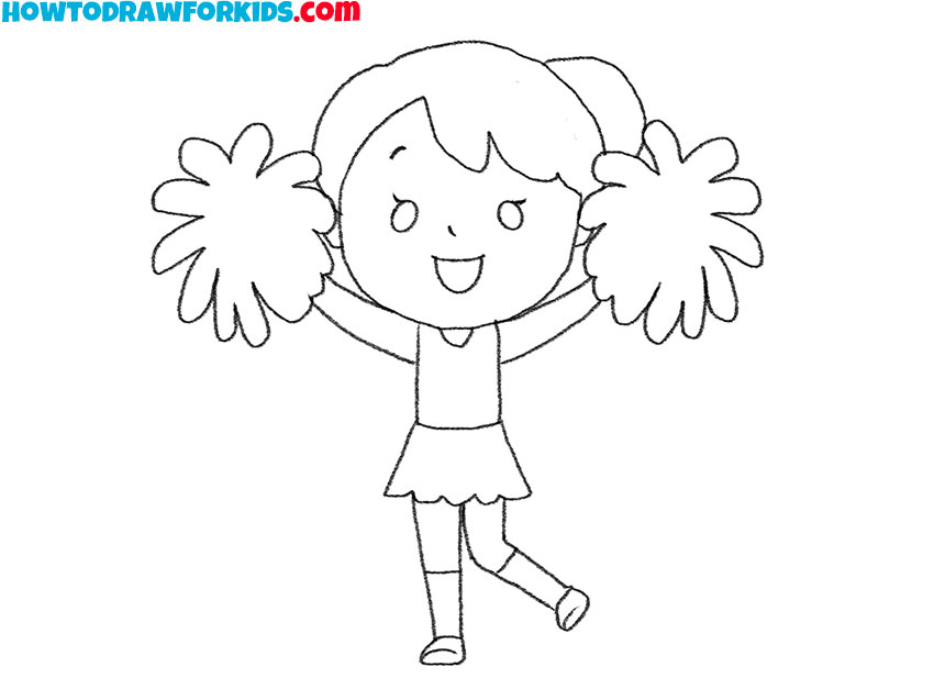 how to draw a cheerleader for beginners