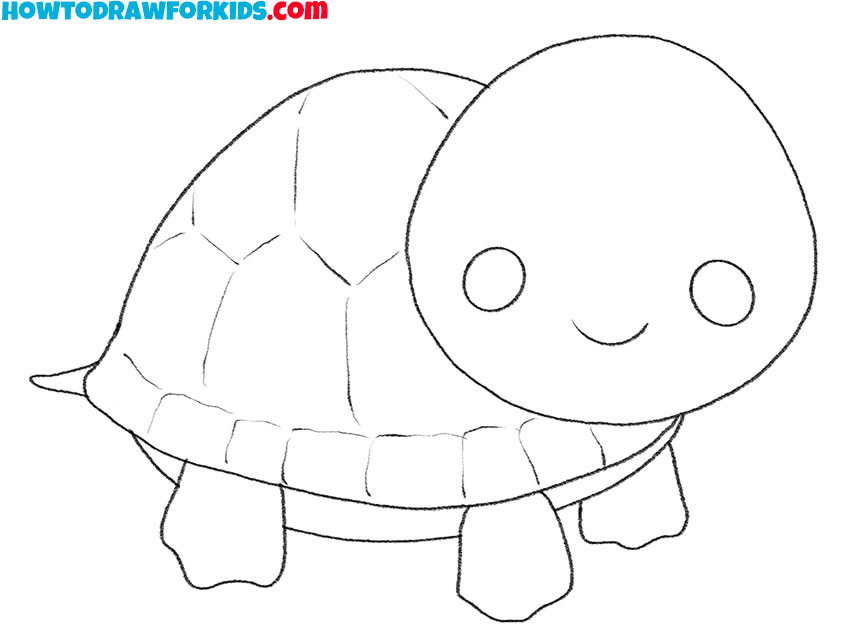 how to draw a cute cartoon turtle