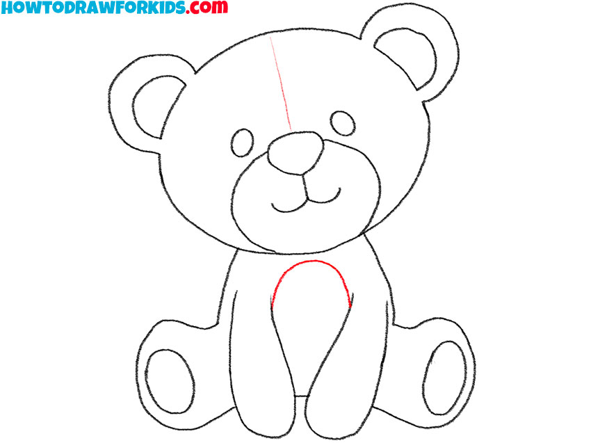 how to draw a cute teddy bear with a heart
