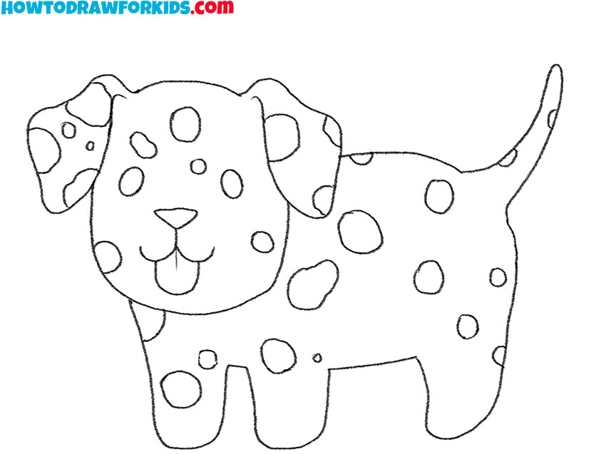 how to draw a dalmatian for beginners