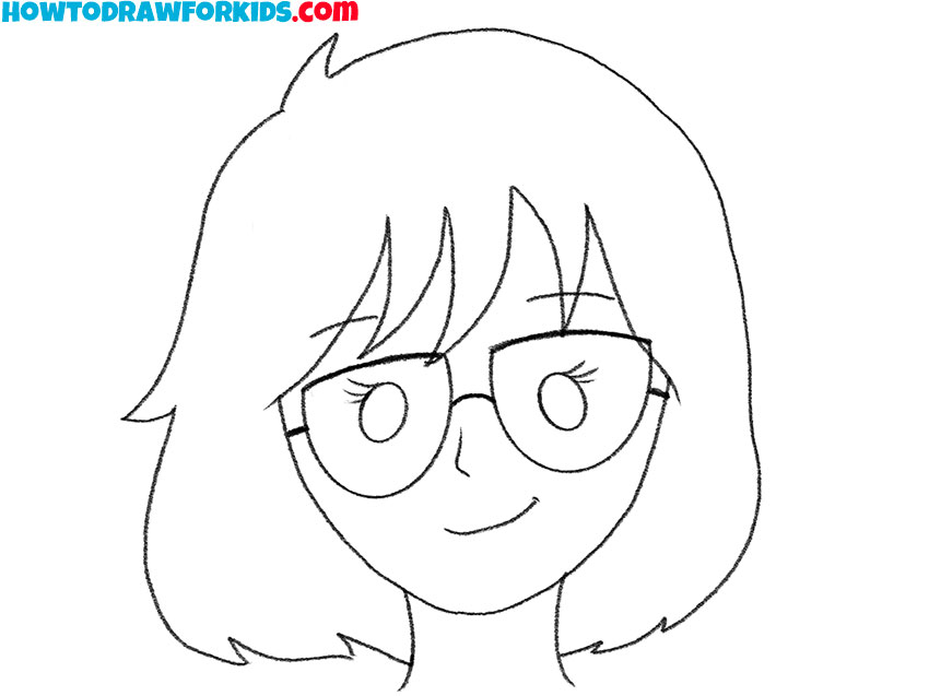 how to draw a realistic girl with glasses