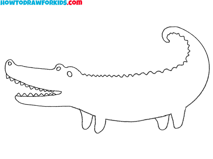 Drawing a Cartoon Crocodile | Easy drawings, Elementary drawing, Drawings