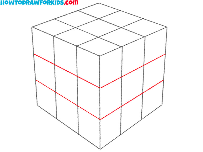 rubik's cube drawing for beginners