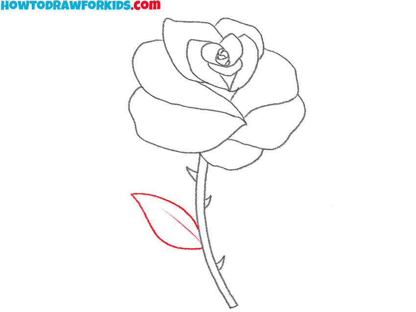 simple rose with thorns drawing