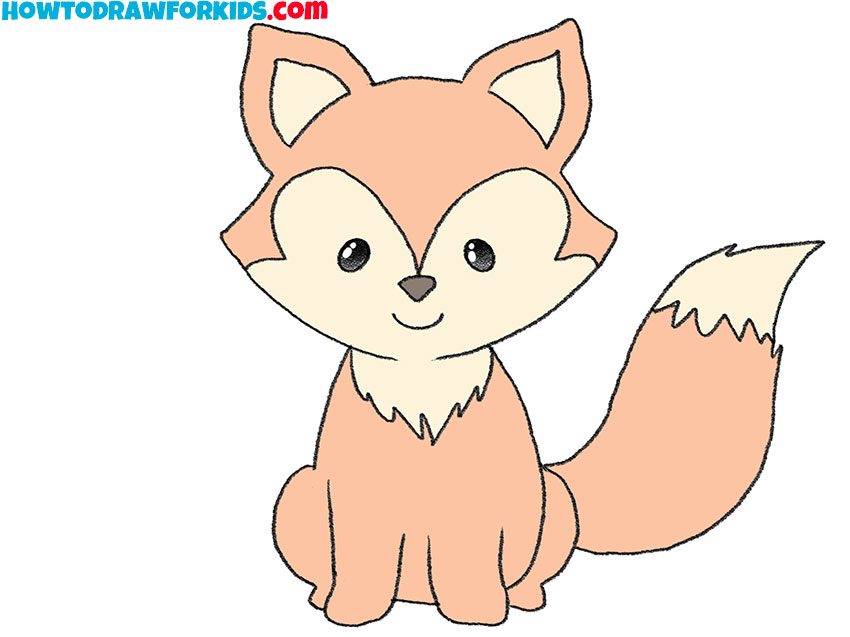 Empty Outline Of A Cute Childish Cartoon Fox. Isolated Contour For  Coloring. Stock Vector Illustration Isolated On White Background For  Coloring Book. Doodle Style Royalty Free SVG, Cliparts, Vectors, and Stock  Illustration.