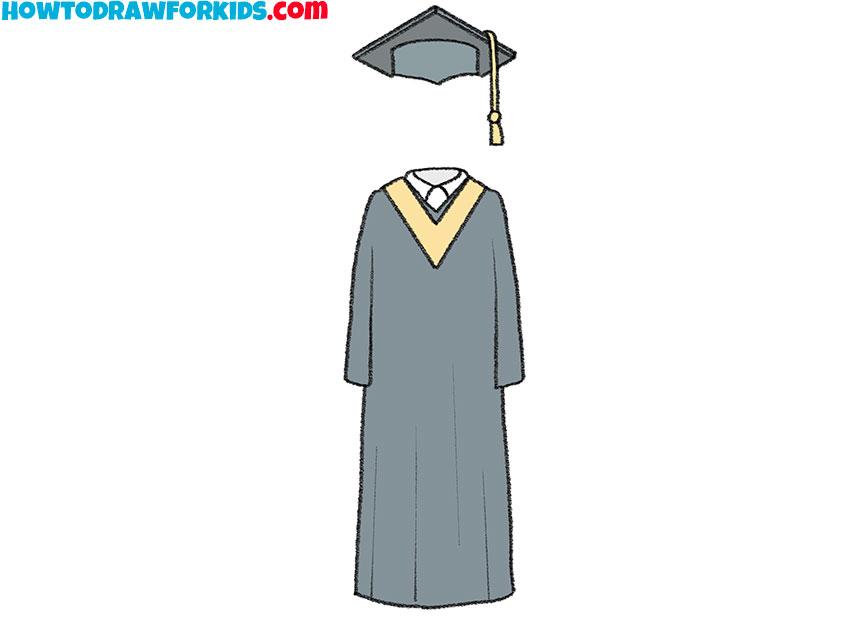  cartoon cap and gown drawing