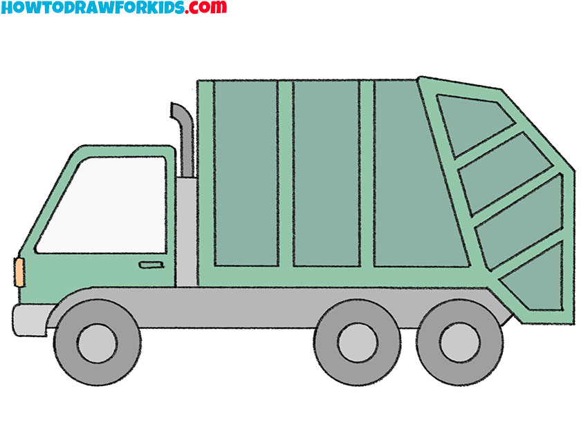 garbage truck drawing tutorial