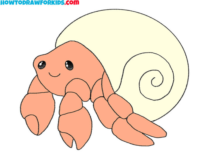 How to Draw a Hermit Crab Easy Drawing Tutorial For Kids