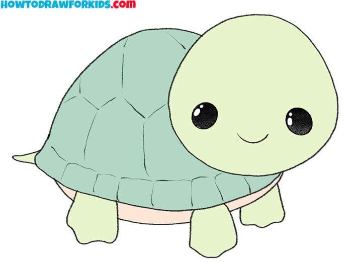 How to Draw a Cute Turtle - Easy Drawing Tutorial For Kids