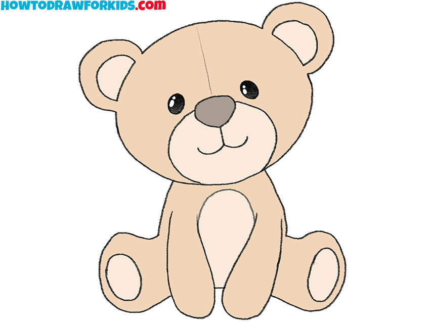 how to draw a cute little teddy bear