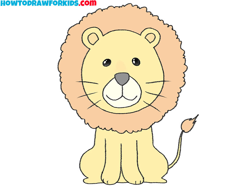  how to draw a lion cute
