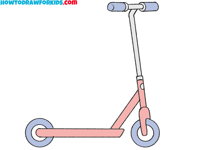 simple scooter drawing for kids