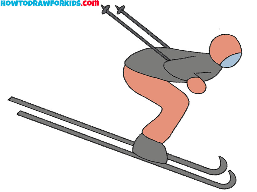 How to Draw a Skier Easy Drawing Tutorial For Kids