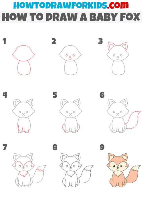 How to Draw a Baby Fox - Easy Drawing Tutorial For Kids