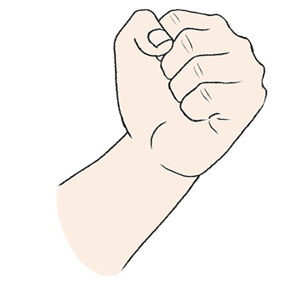 How to Draw a Fist  Clenched Fist Drawing StepbyStep Tutorial