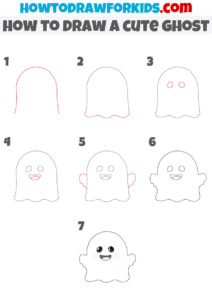 How to Draw a Cute Ghost - Easy Drawing Tutorial For Kids