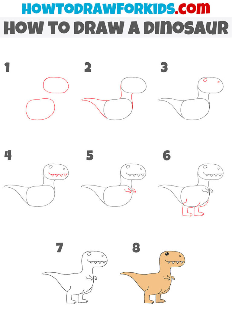 How to Draw a T-Rex - Easy Drawing Tutorial For Kids