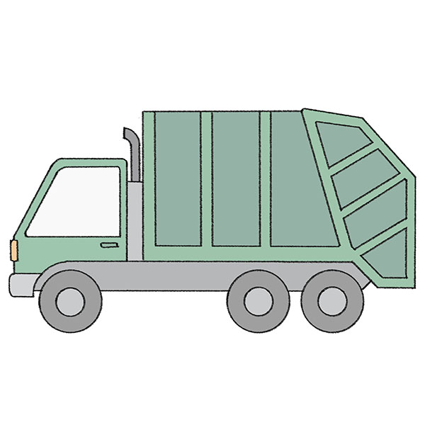 Premium Vector | Drawing practice truck mixer landscape