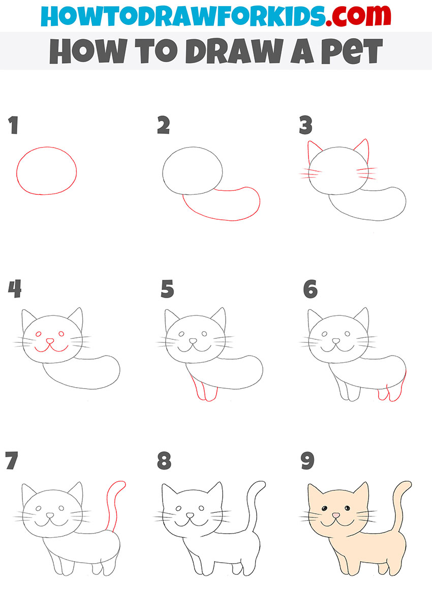 How to Draw a Pet - Easy Drawing Tutorial For Kids