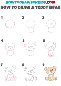 How to Draw a Teddy Bear Step by Step - Drawing Tutorial For Kids