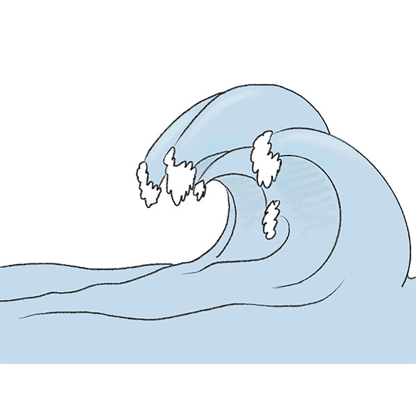 Hand Drawn Style Tsunami Wave Big Stock Vector (Royalty Free) 2174026881 |  Shutterstock