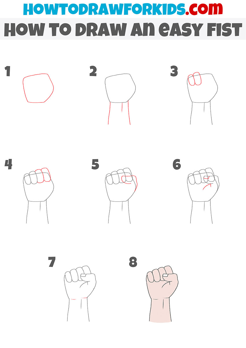 How to Draw a Fist - Easy Drawing Tutorial For Kids