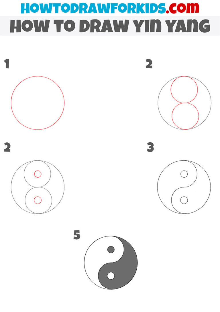 How to Draw Yin Yang Easy Drawing Tutorial For Kids