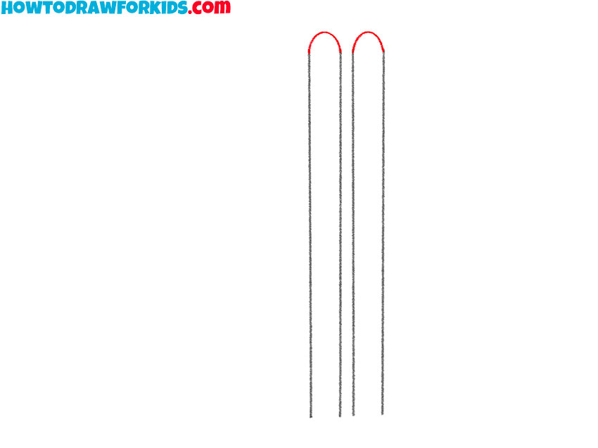 how to draw skis crossed