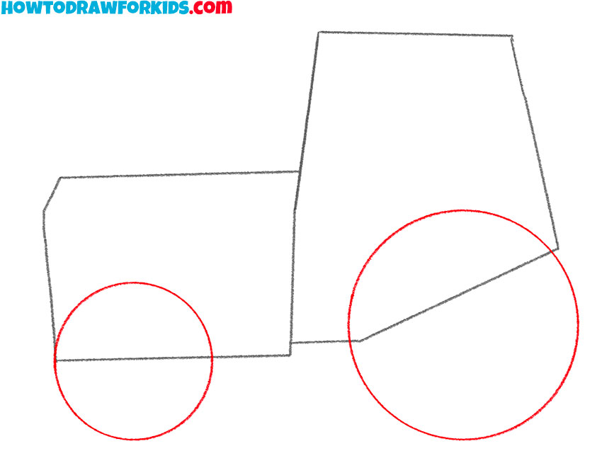 how to draw a tractor 3d