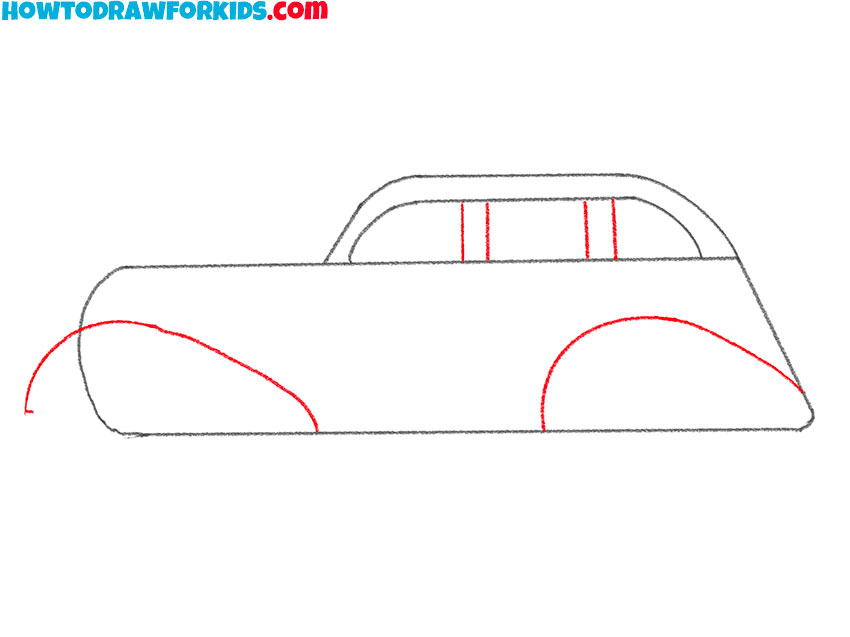 how to draw an old fashioned car