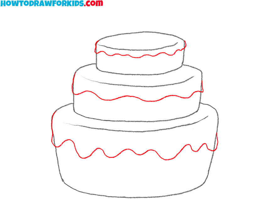 how to draw a beautiful cake