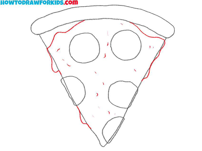 how to draw a cute pizza slice