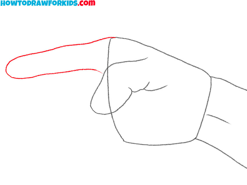 how to draw a pointing finger for kids
