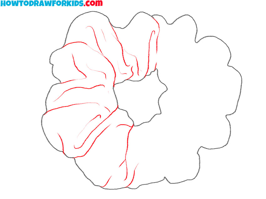 how to draw a scrunchie for kindergarten step by step
