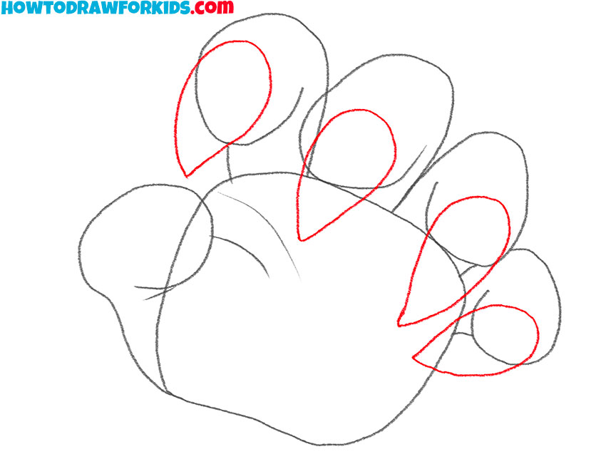 how to draw claws for kids
