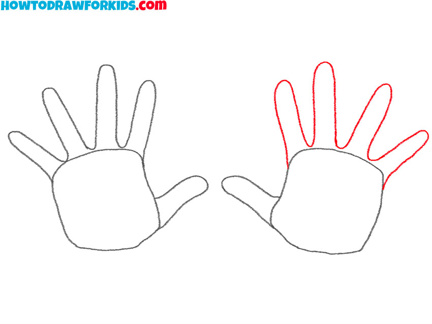 how to draw simple hands for kids