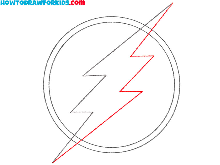 how to draw the flash logo for beginners