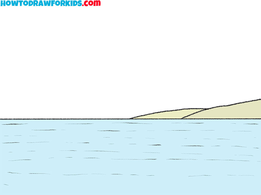 how to draw the sea for kindergarten