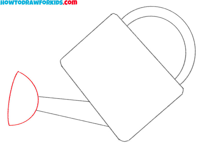 How to Draw a Watering Can Step by Step Easy Drawing Tutorial