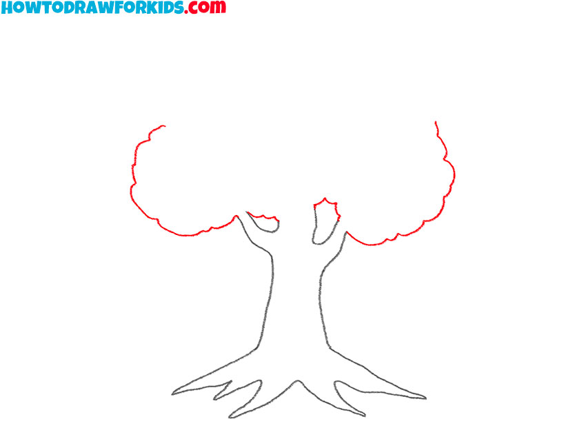 tree silhouette drawing guide