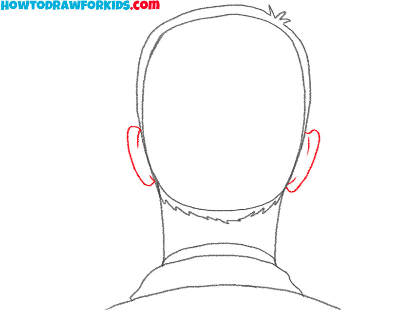 easy head from the back drawing