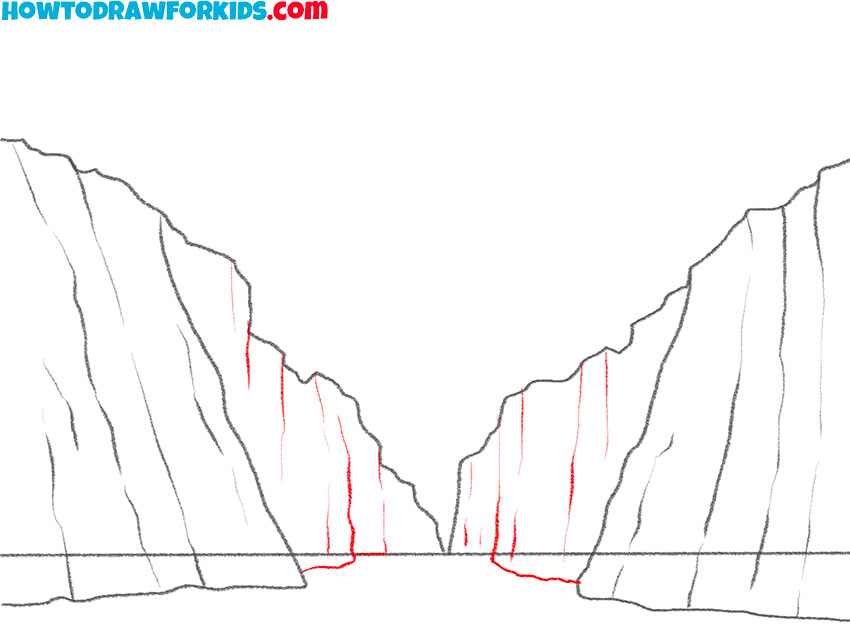 how to draw a 3d canyon