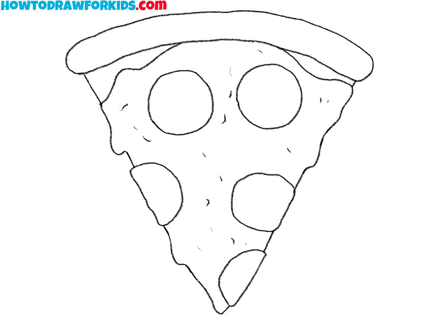 how to draw a cartoon pizza slice