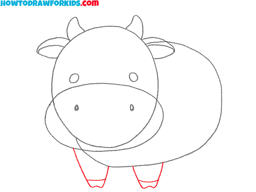 how to draw a cute cow easy