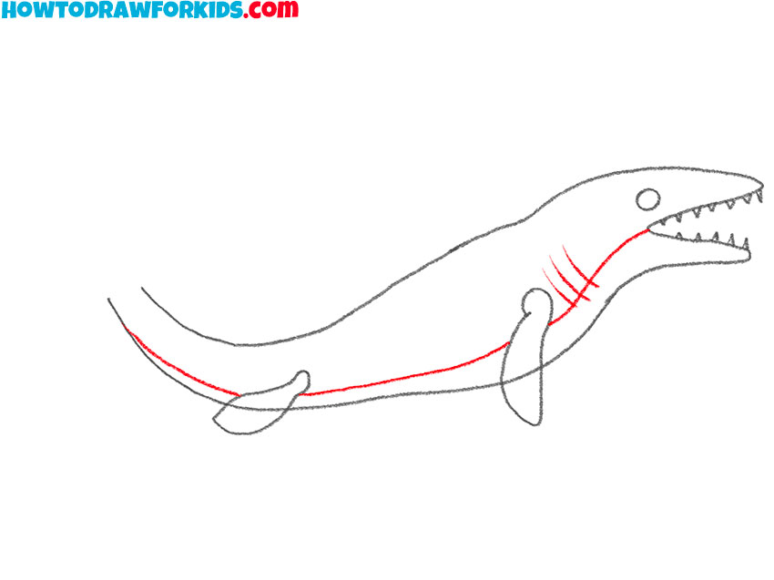 how to draw a cute mosasaurus