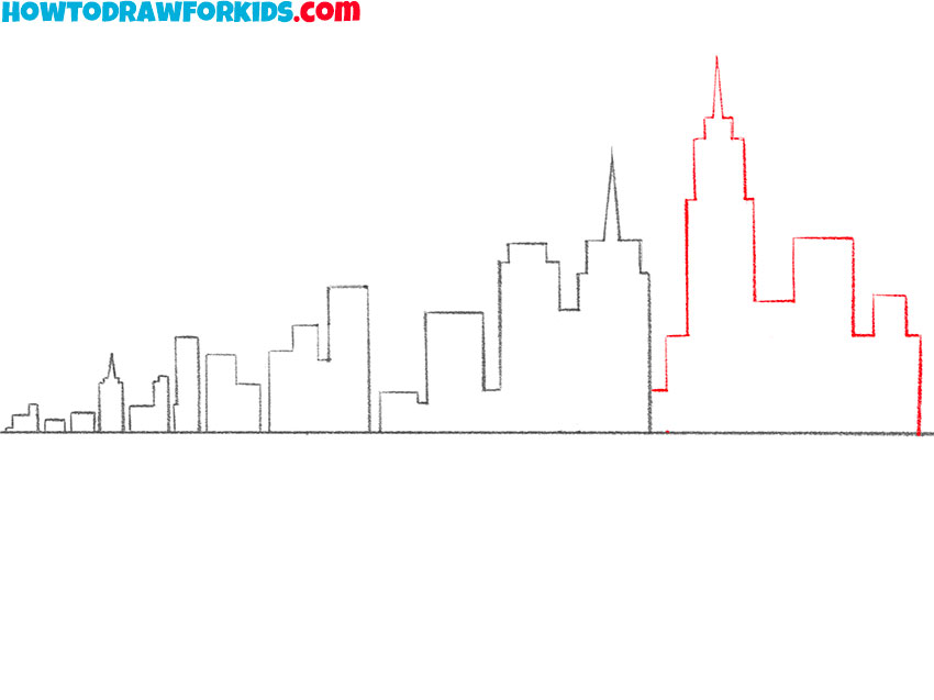 how to draw a skyline for kids