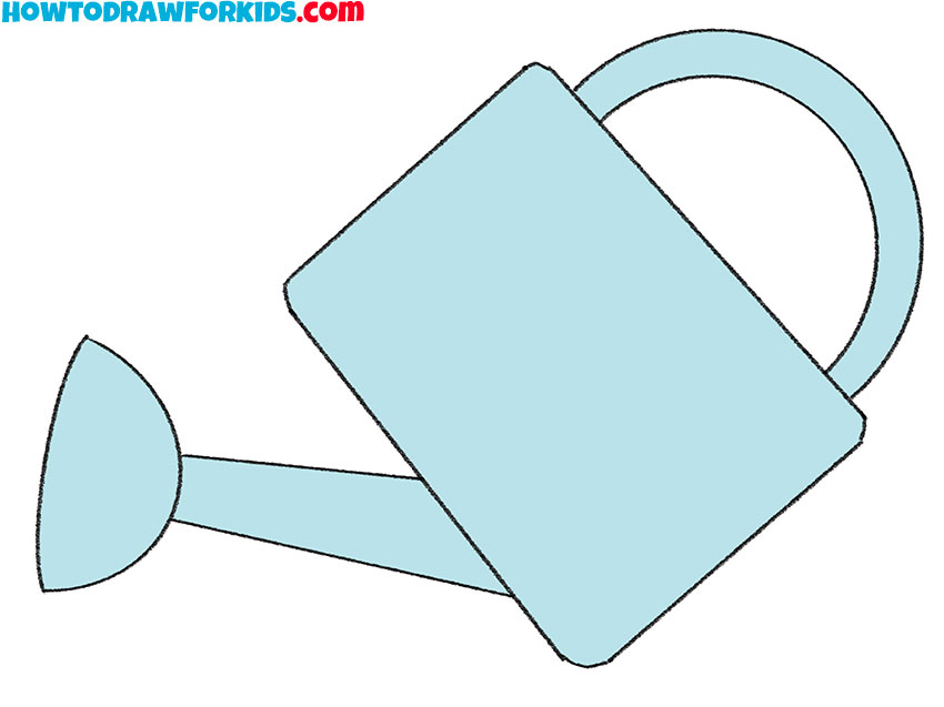 How to Draw a Watering Can Step by Step Easy Drawing Tutorial