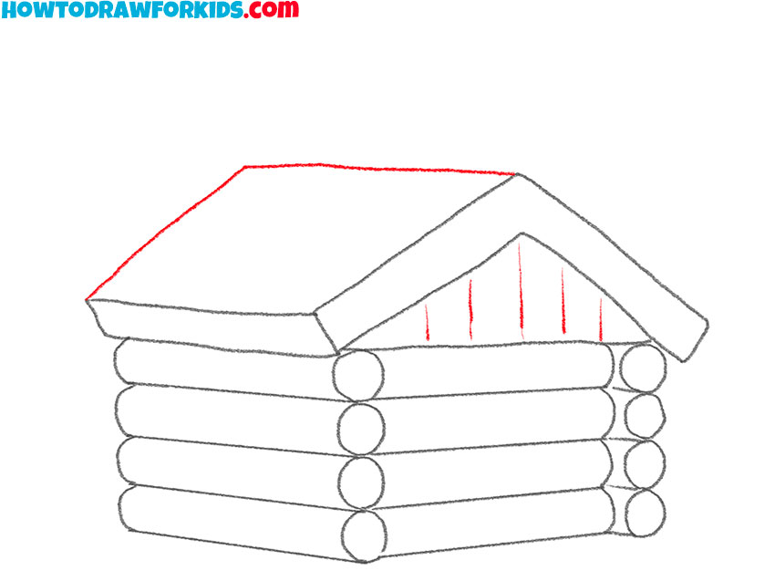 how to draw an easy log cabin