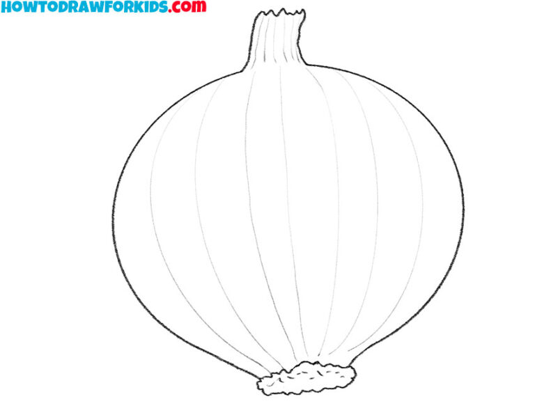 How to Draw an Onion Step by Step Drawing Tutorial For Kids
