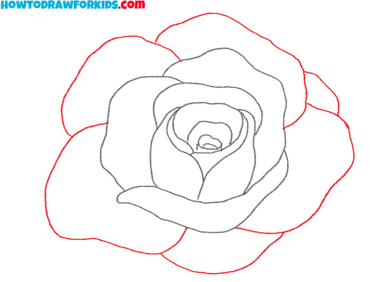 How to Draw an Open Rose Easy Drawing Tutorial For Kids